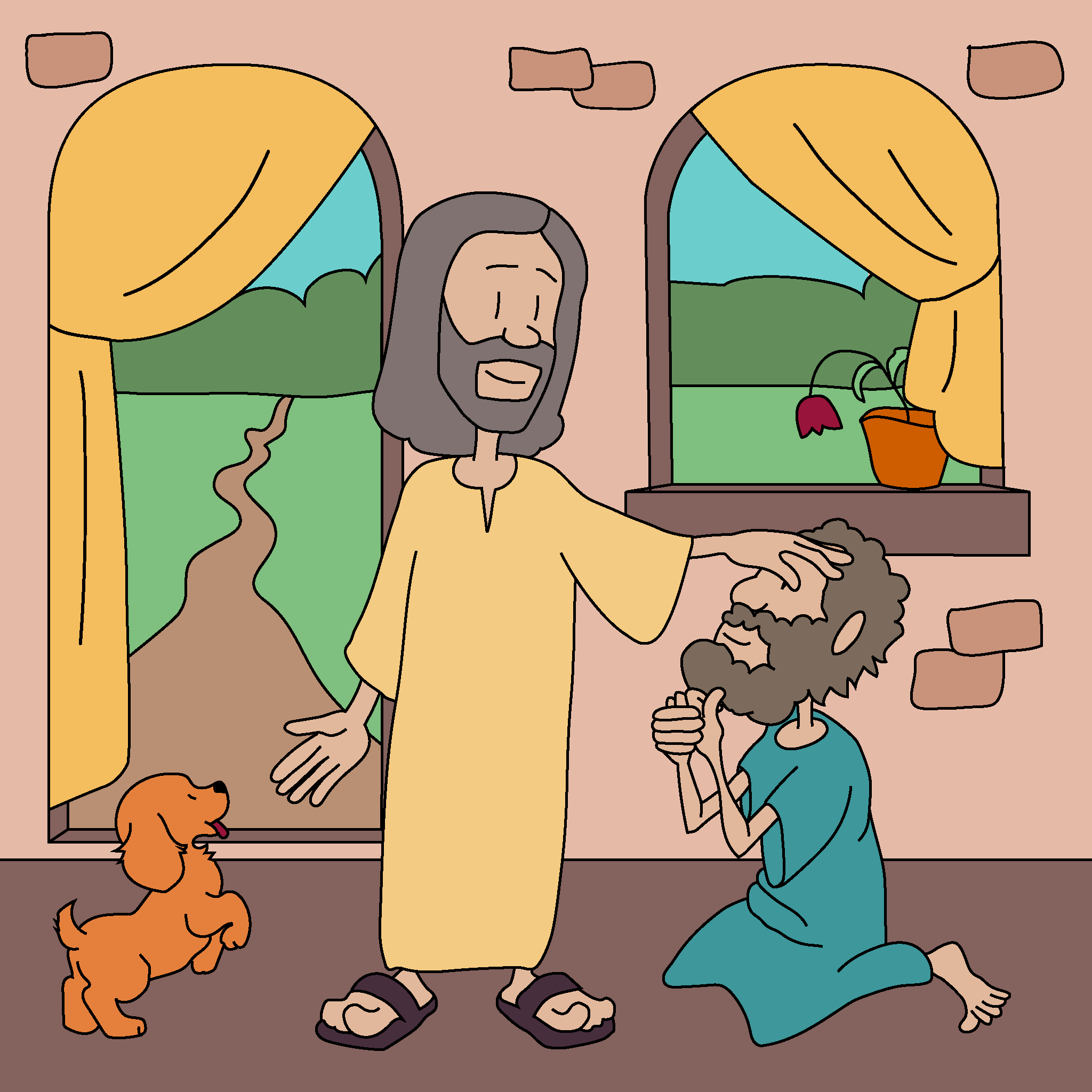 Jesus heilt auf wunderbare Weise einen Mann