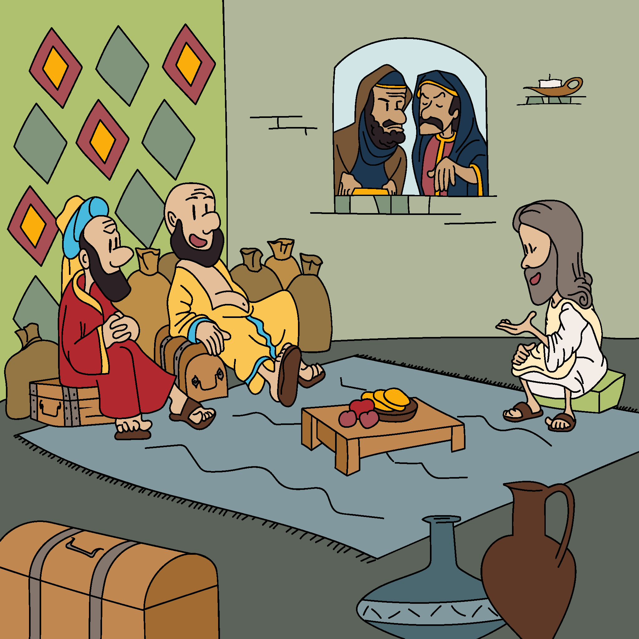 Jesus tells the parable of the lost sheep