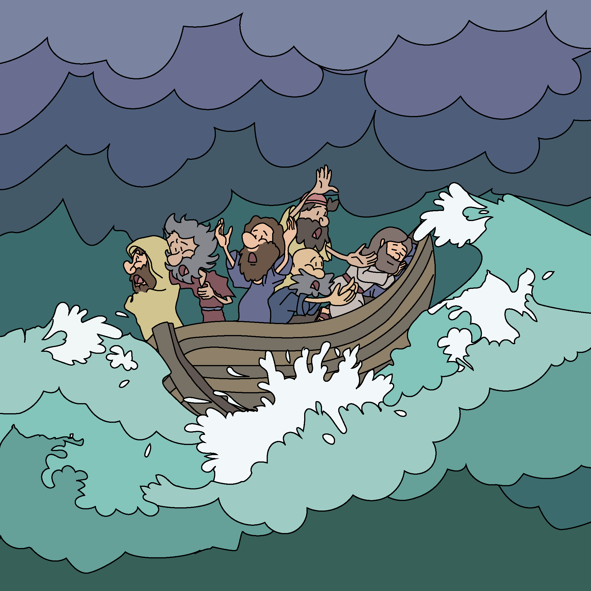 Jesus stillt den Sturm auf dem Meer