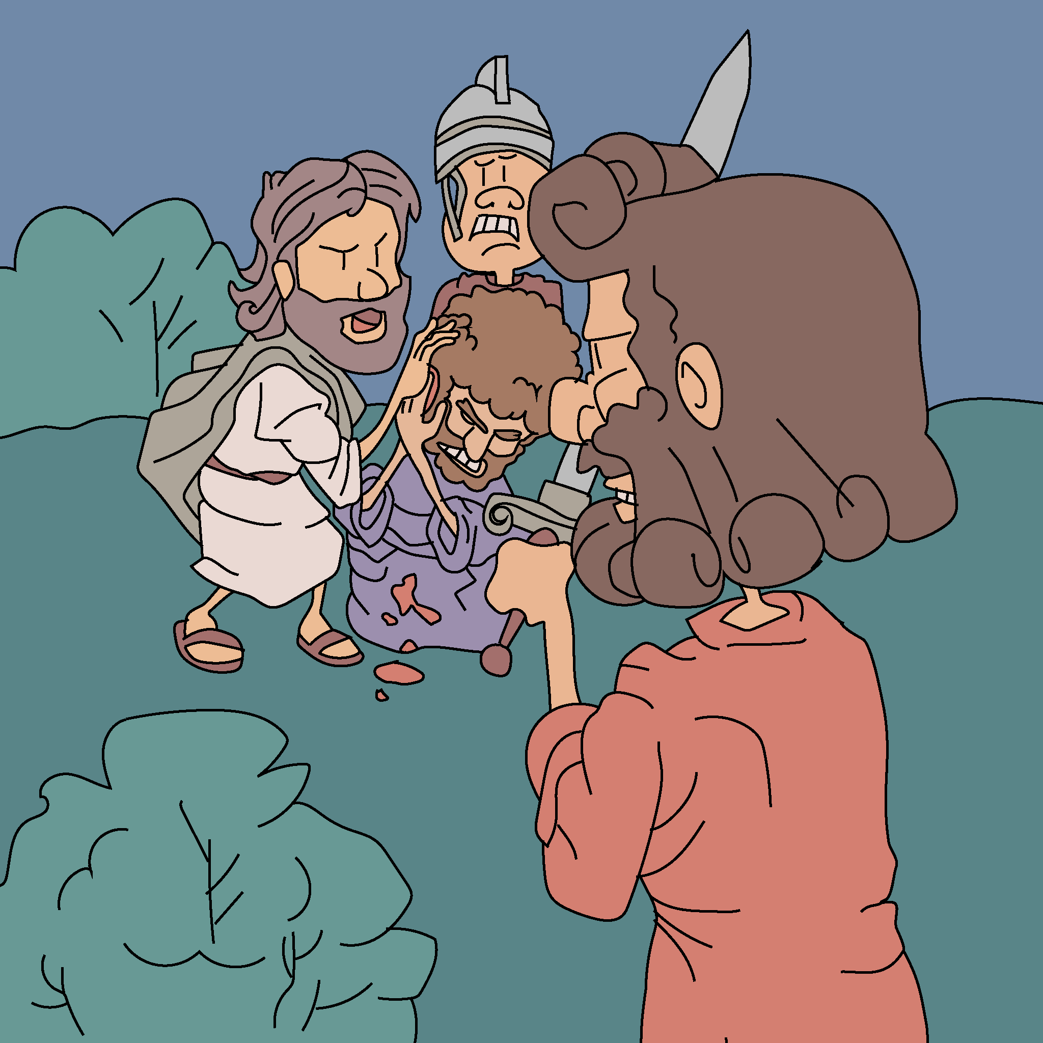Judas arresta a Jesús con soldados