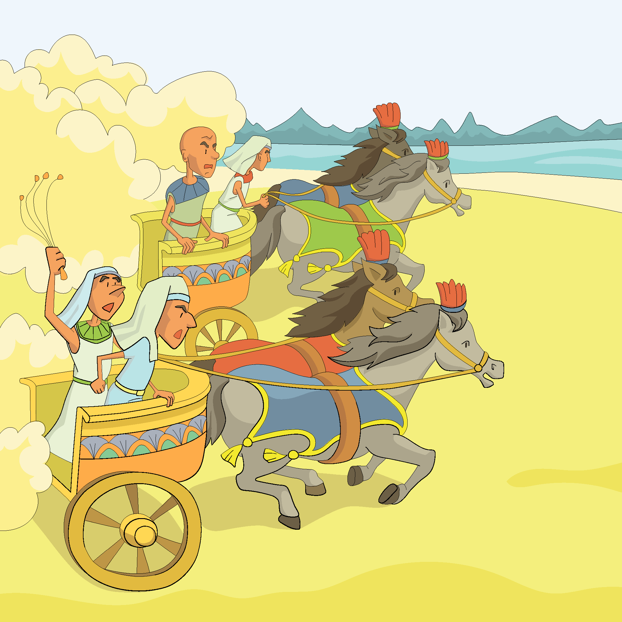 Pharaoh’s Chariots Chase the Israelites