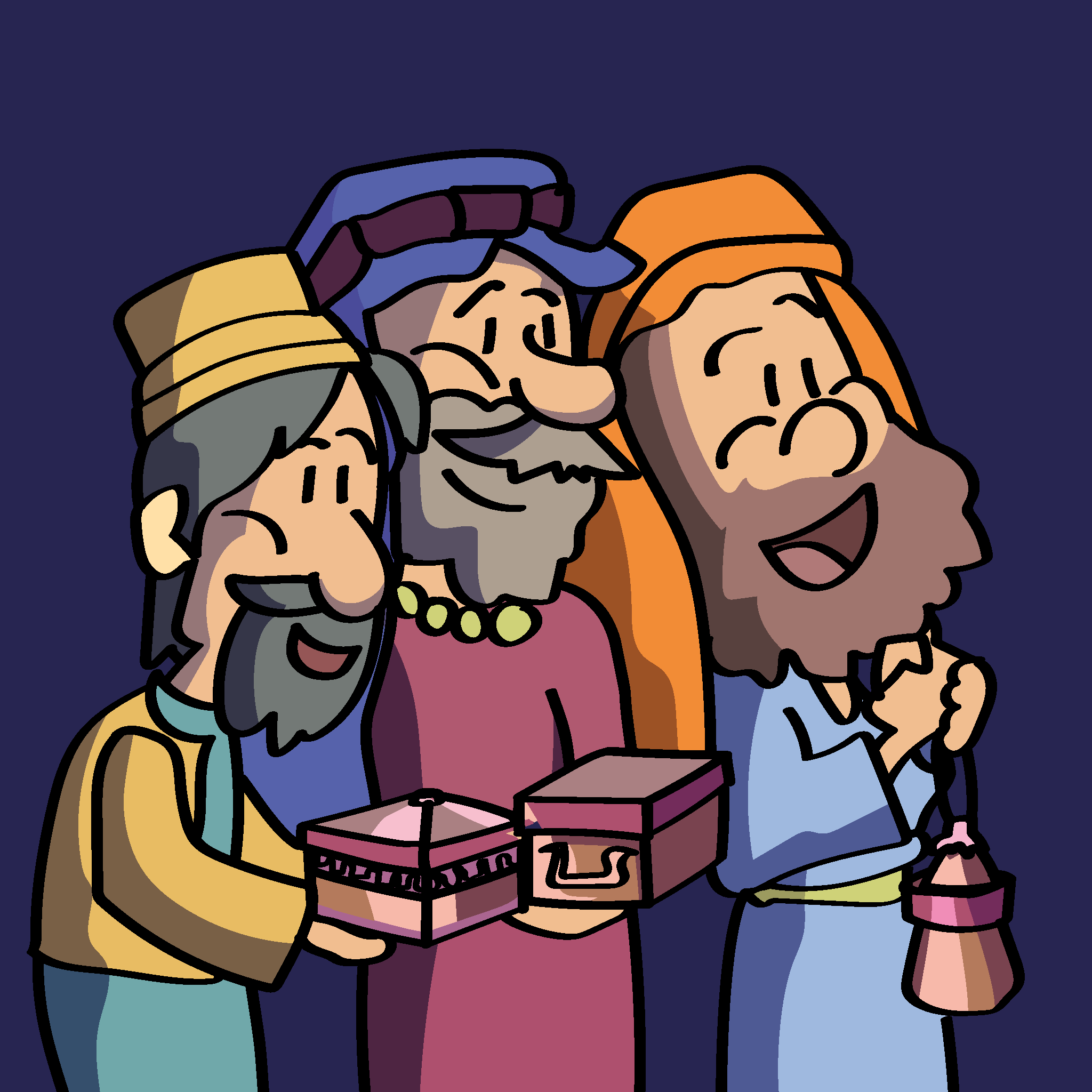 Los Reyes Magos traen regalos al niño Jesús