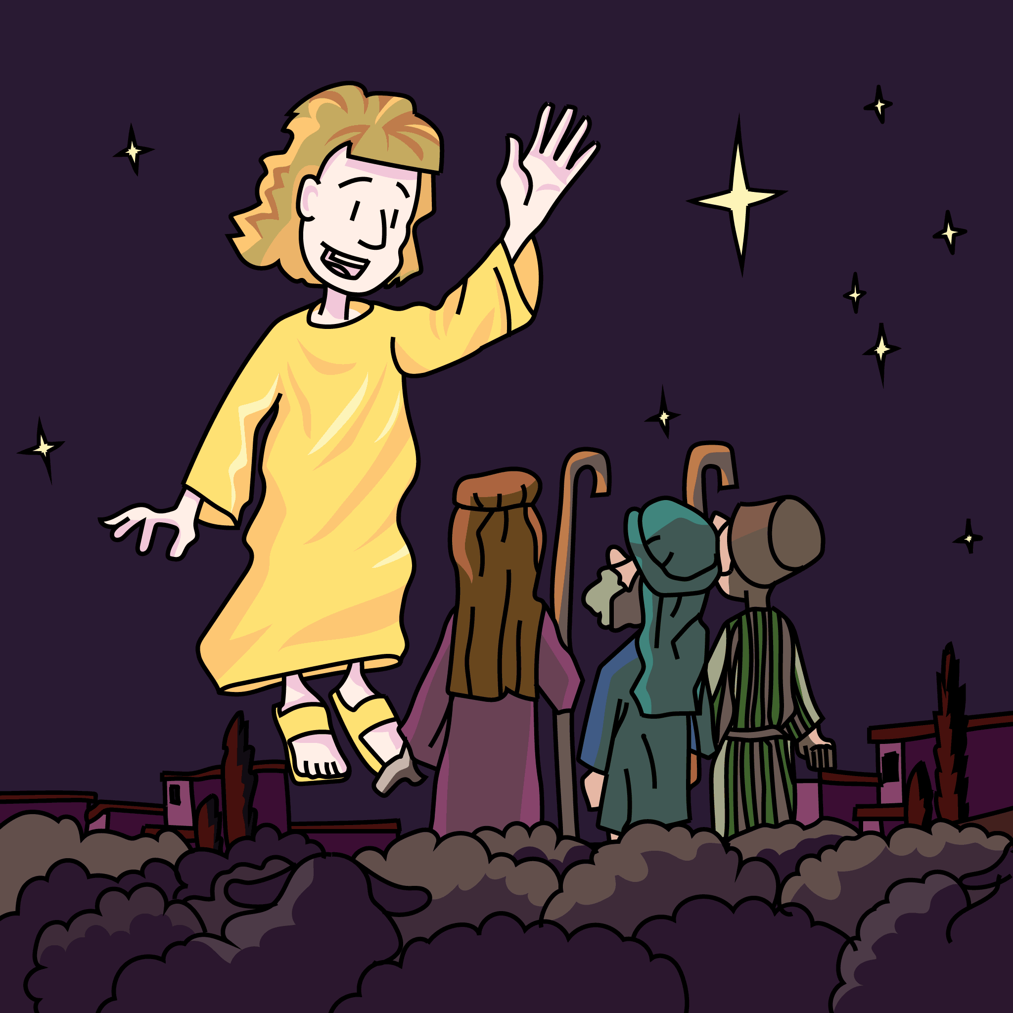 Angel tells shepherds about Jesus’ birth