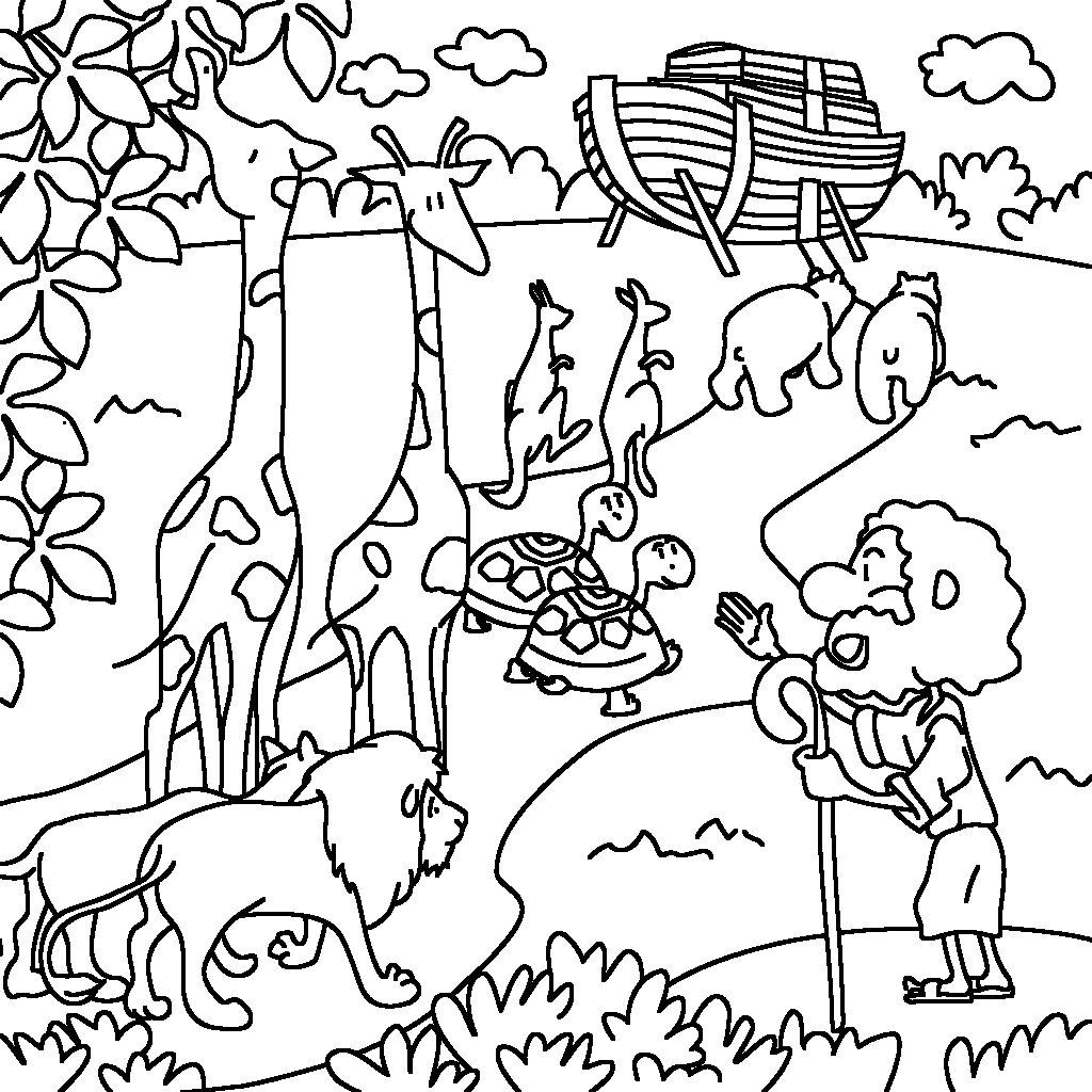 Noah Gathers Animals for the Ark