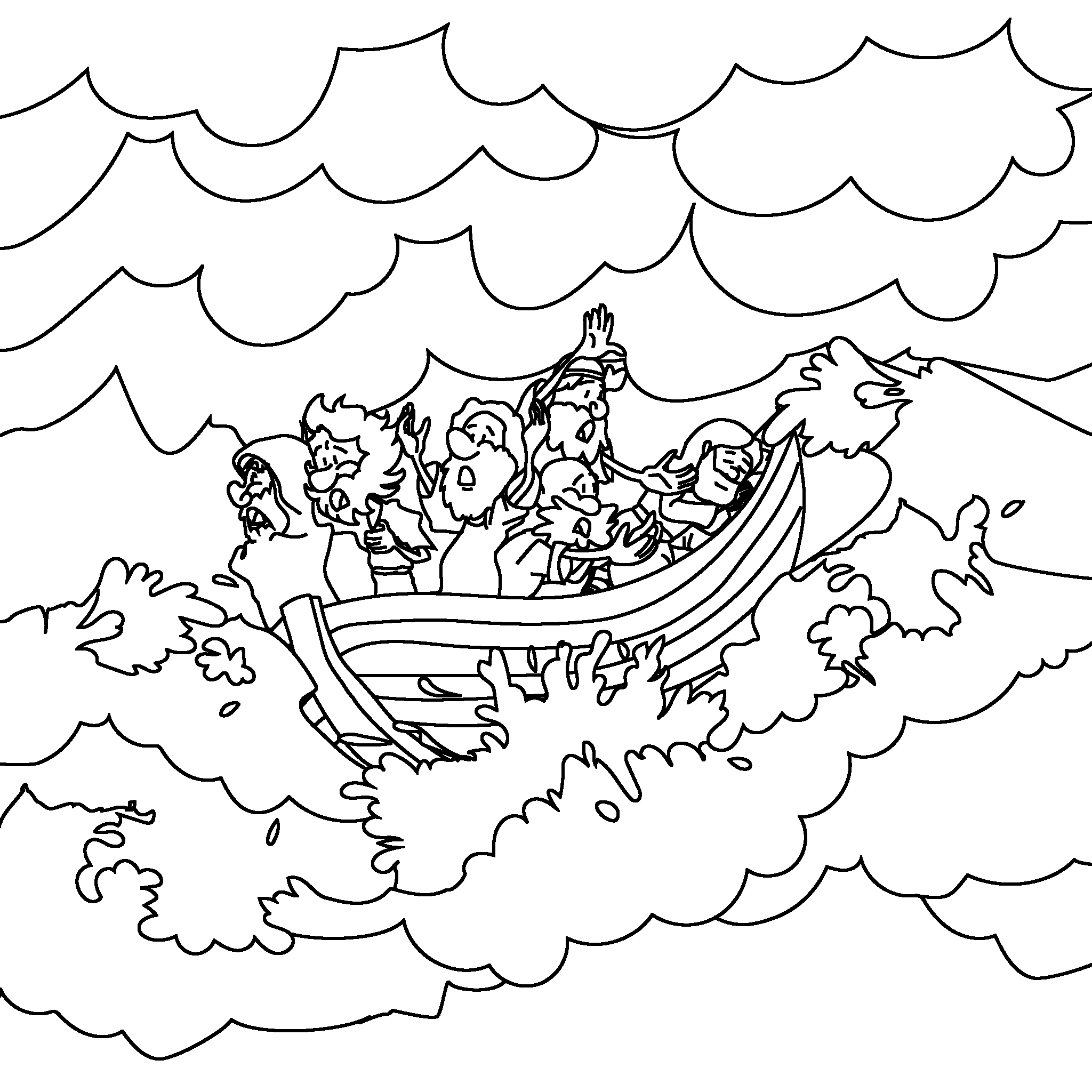 Jesús calma el mar embravecido